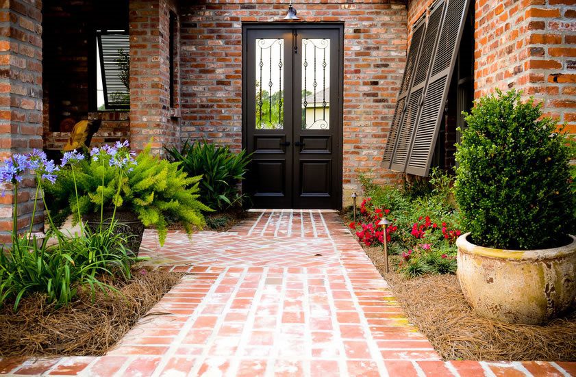 reclaimed bricks make nice walkway to your front door