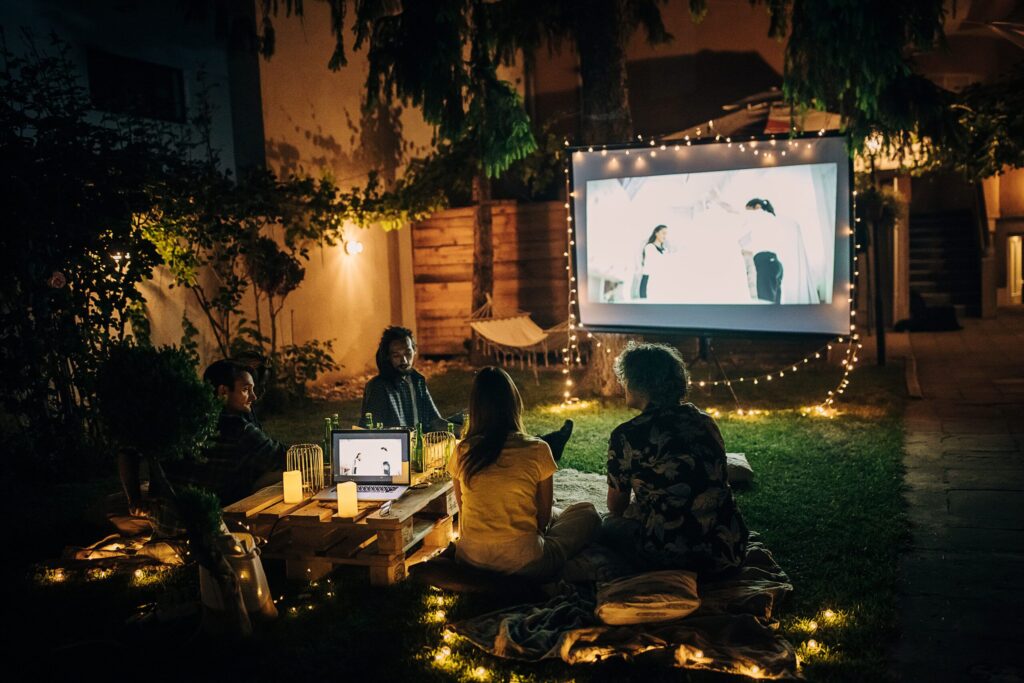 backyard oasis DIY Outdoor Movie Theater
